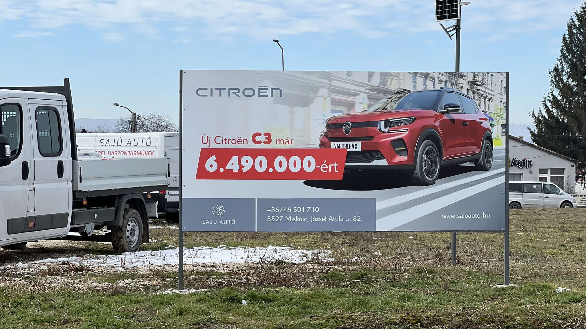 Sajó Autó Citroën reklámtábla
