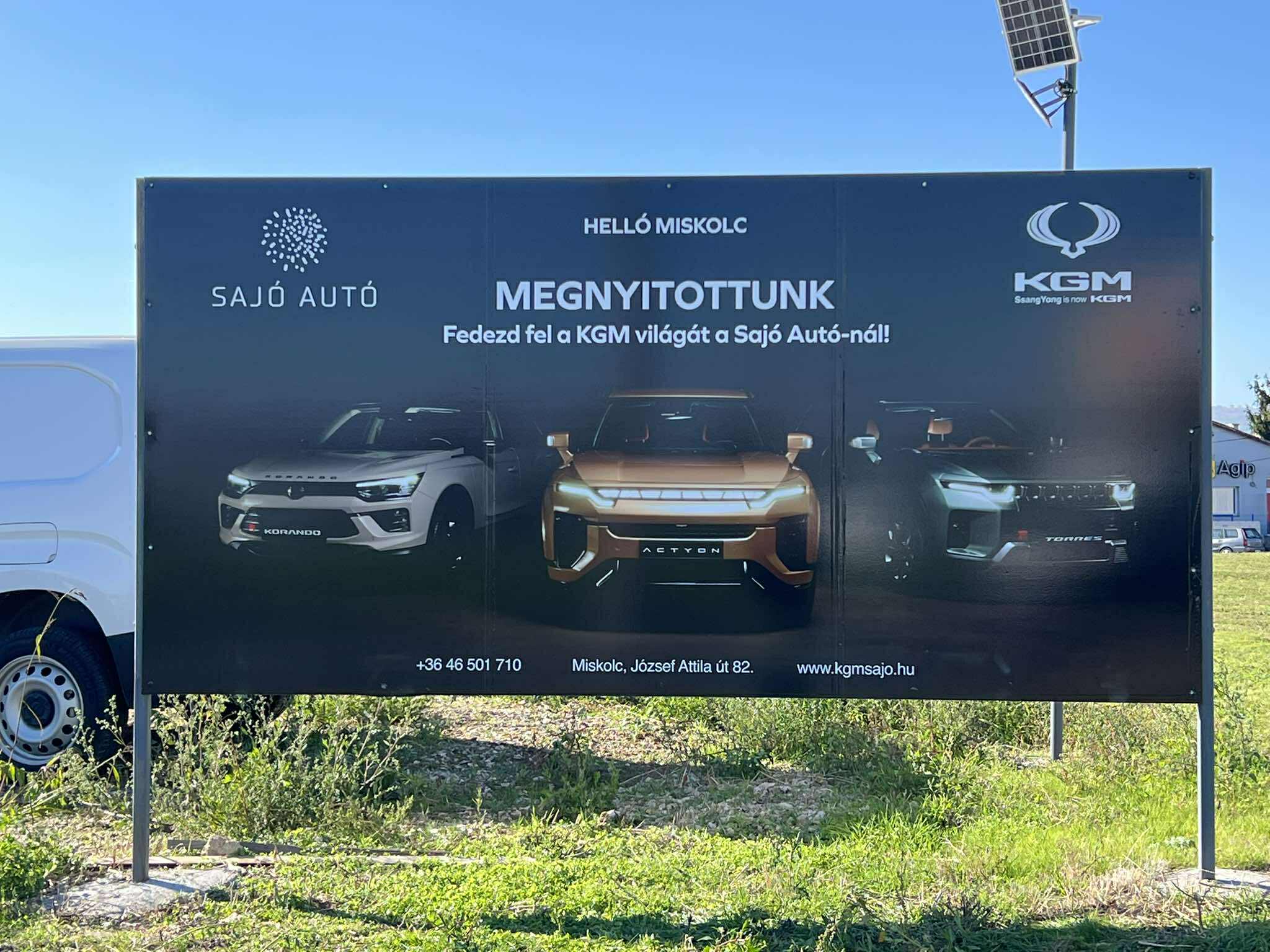 Sajó Autó reklámtábla